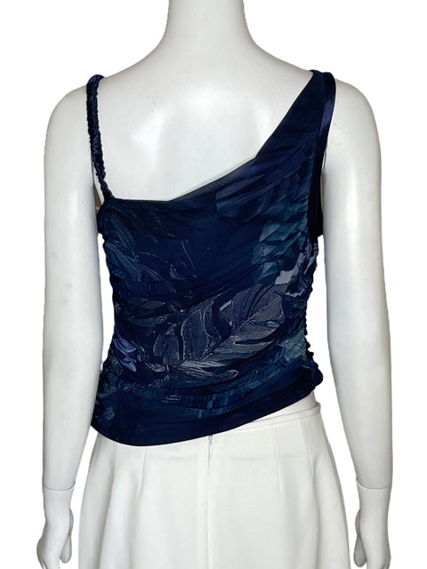 Top Guess Drapeado Sin Mangas Azul-Talla S