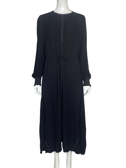 Vestido Zara Largo Mangas Larga Negro - Talla L