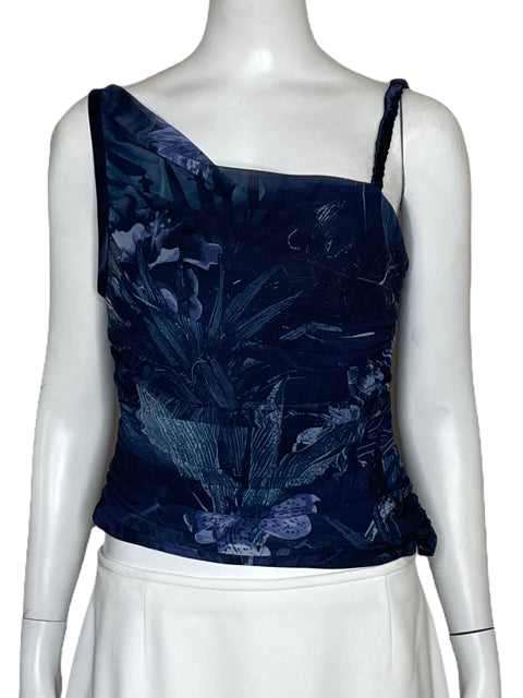 Top Guess Drapeado Sin Mangas Azul-Talla S