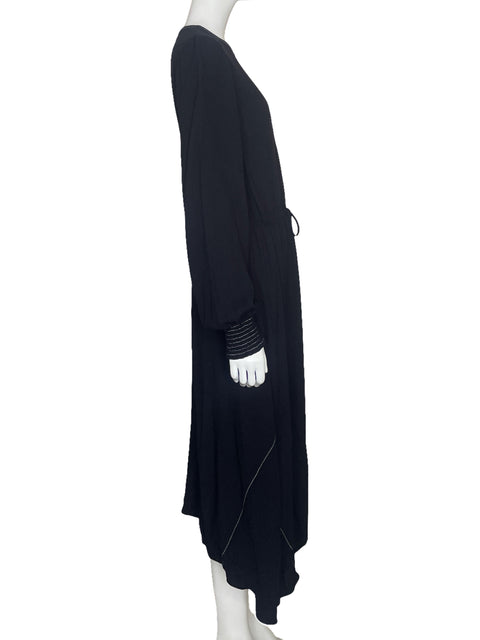 Vestido Zara Largo Mangas Larga Negro - Talla L