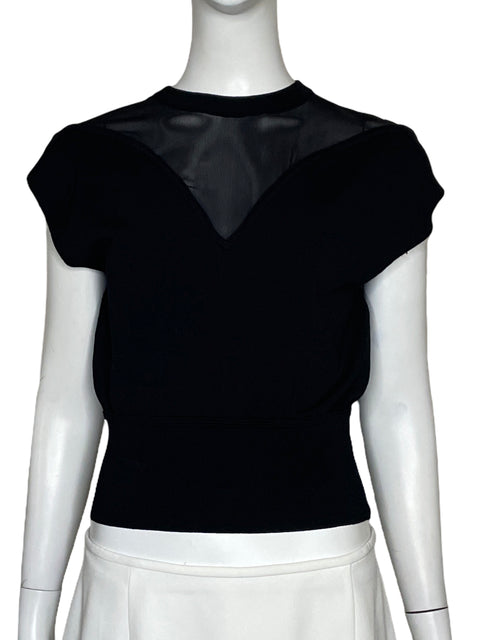 Top Express Sin Mangas Mesh Negro-Talla XS