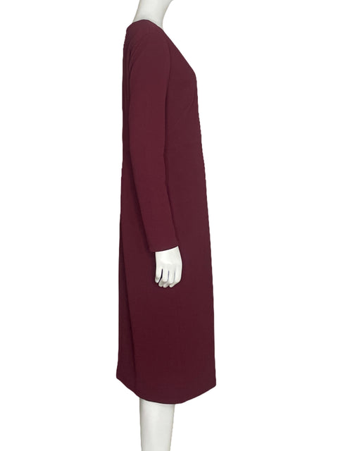 Vestido Maggy London Botones Rojo Vino-Talla 10