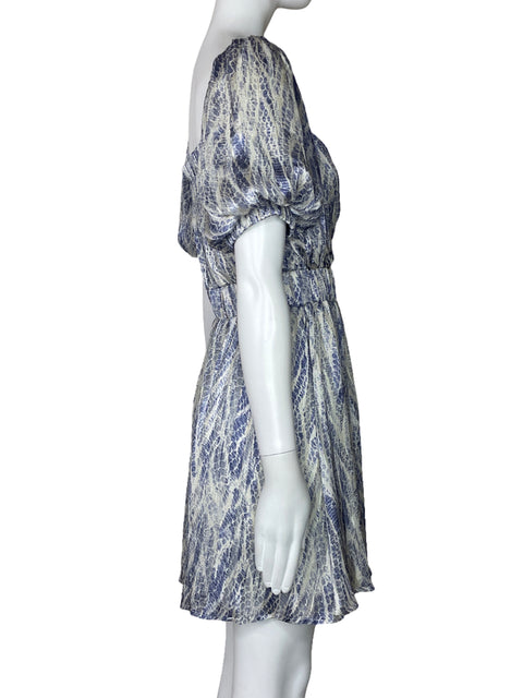Vestido INA Estampado Metalizado Azul-Talla S