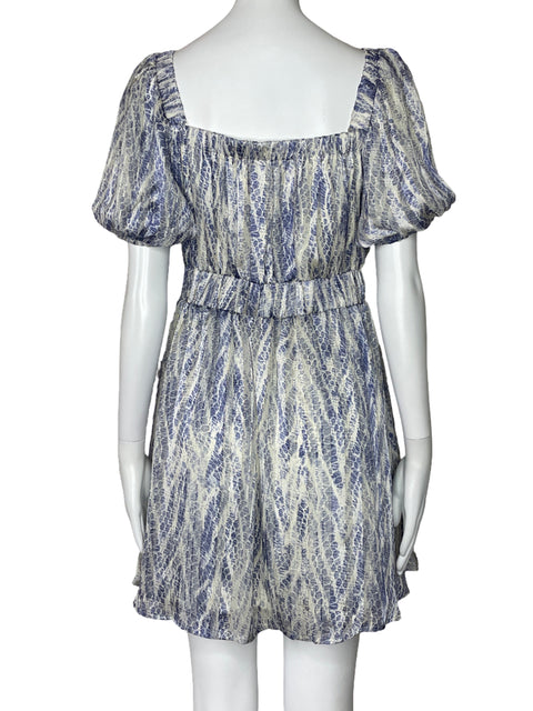Vestido INA Estampado Metalizado Azul-Talla S