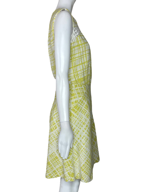 Vestido W118 By Walter Baker Cuadros Amarillo-Talla M