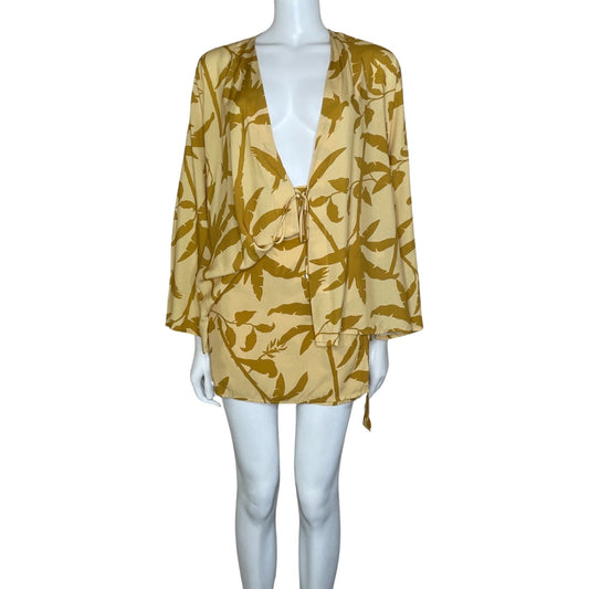Set Fiory Estampado Tropical Manga Larga Amarillo
-Talla L