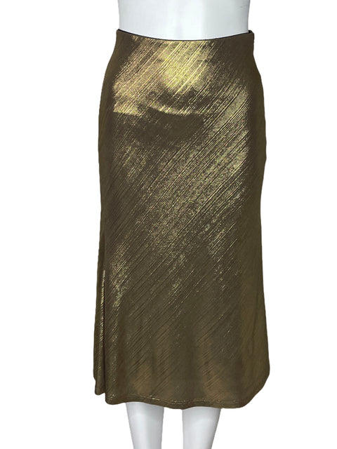 Falda Aqua Metalizado Fluido Dorado-Talla S