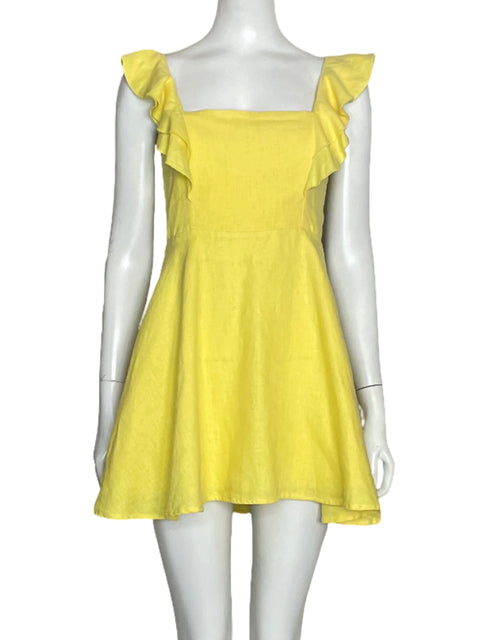 Vestido Karina Grimaldi Vuelos Amarillo-Talla XS
