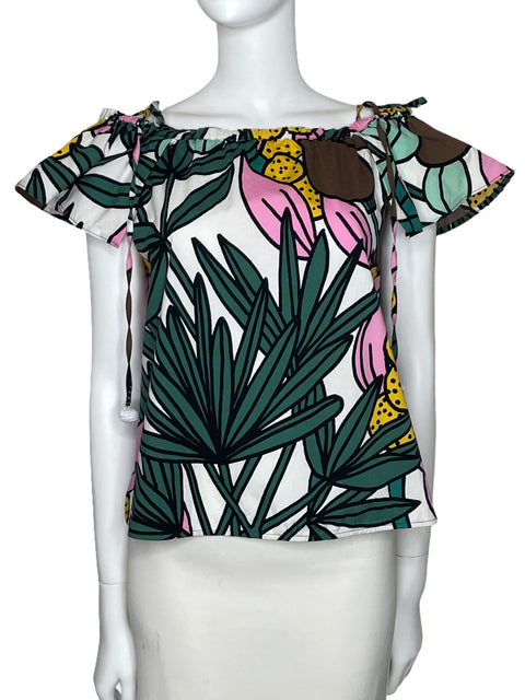 Blusa Max&Co Estampada Blanco-Talla S