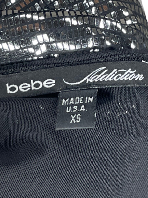 Vestido BEBE Addiction Metalizado Cuadros Negro-Talla XS