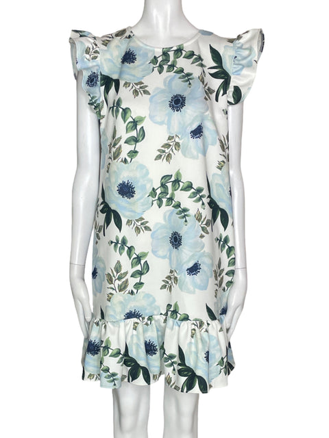 Vestido Michelle Forero Estampado Flores Azul- Talla M