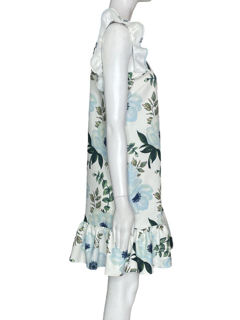 Vestido Michelle Forero Estampado Flores Azul- Talla M