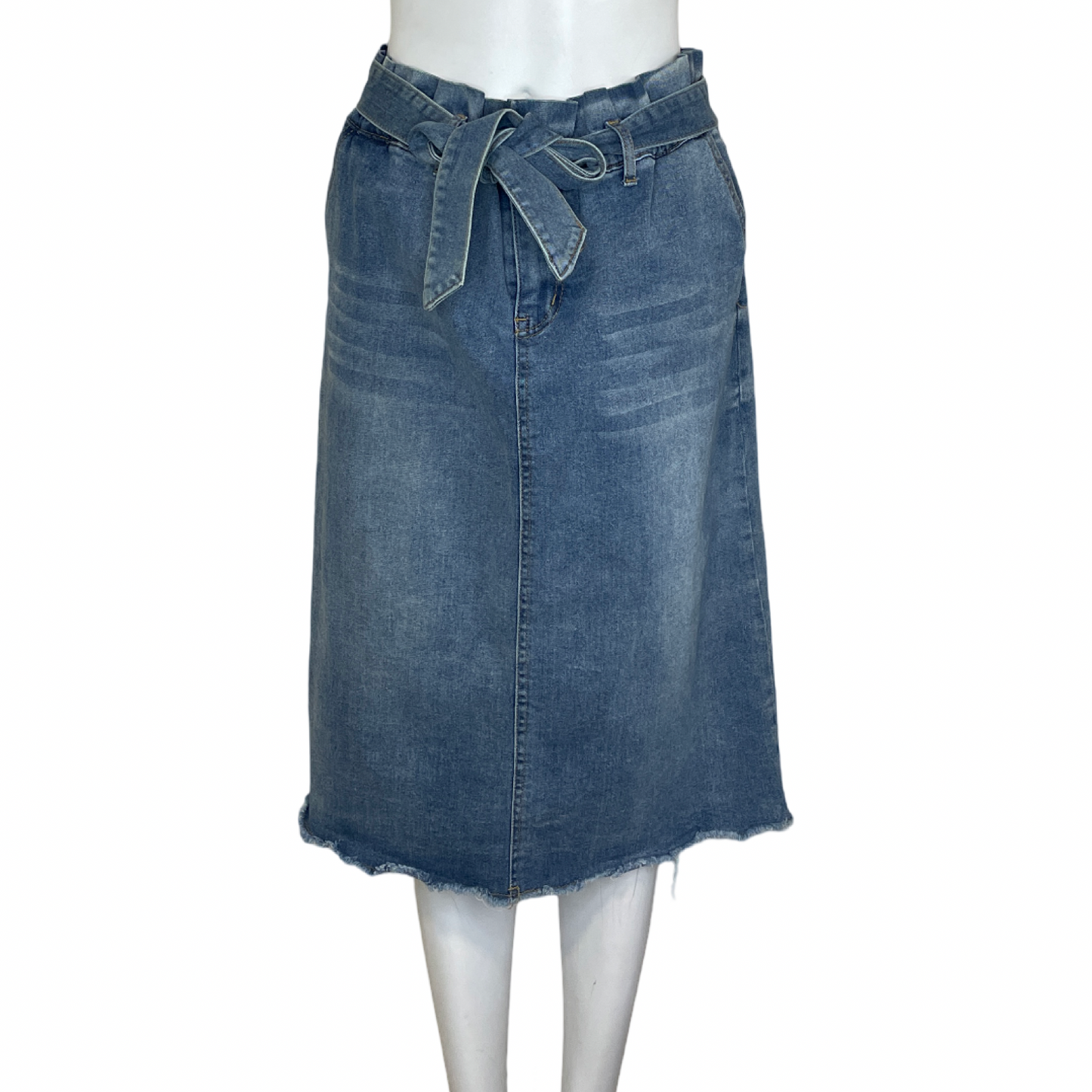 Falda HAYDEN Denim Con Cinturón Azul - Talla M