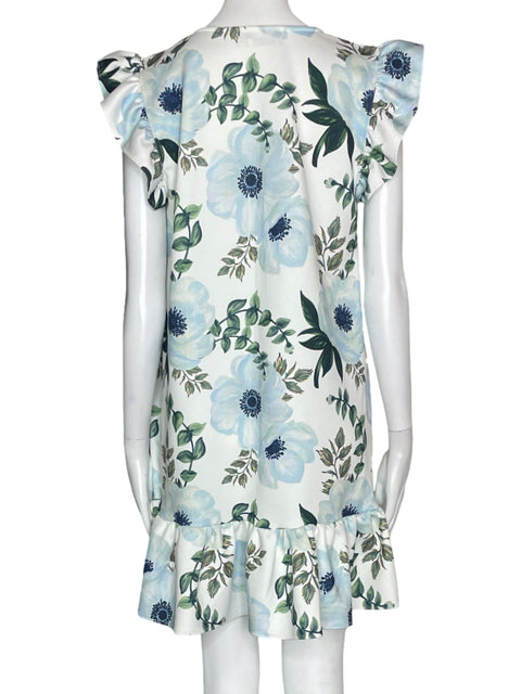 Vestido Michelle Forero Estampado Flores Azul- Talla M