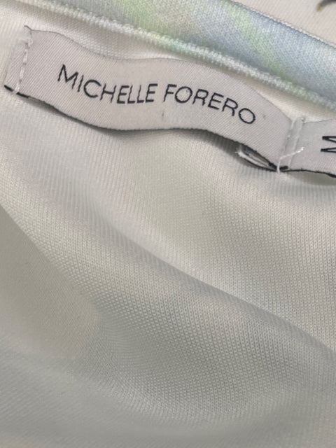 Vestido Michelle Forero Estampado Flores Azul- Talla M