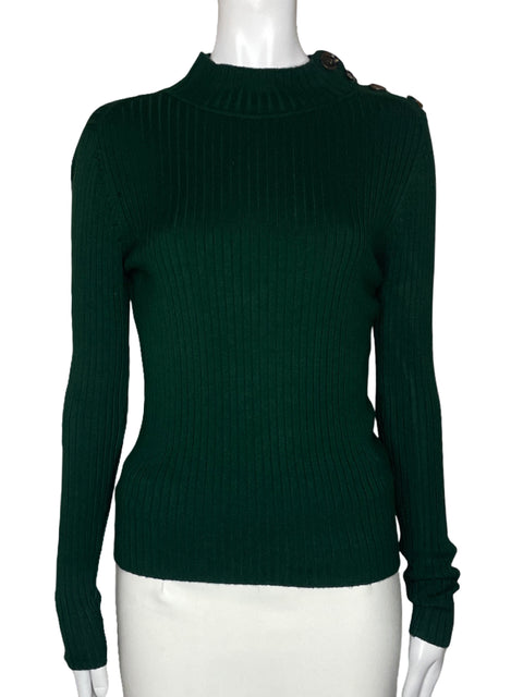 Sueter Studio F Acanalado Botones Verde-Talla 4