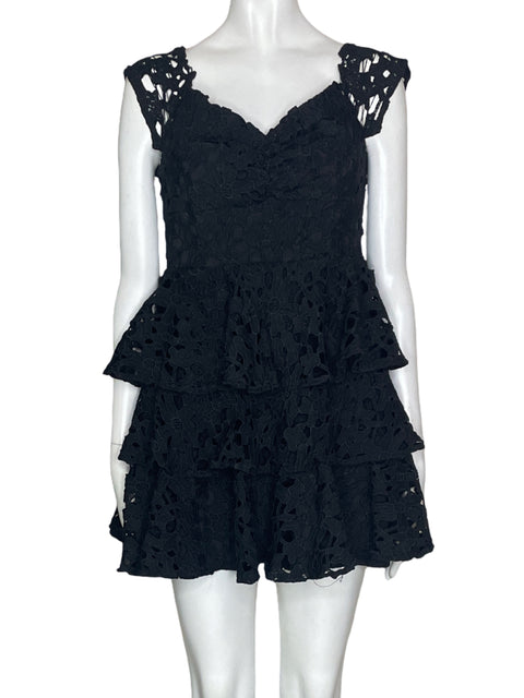 Vestido Luxxel Ruchas Tejido Negro- Talla M