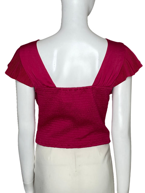 Top Express Plisado V-Neckline Rosado-Talla M