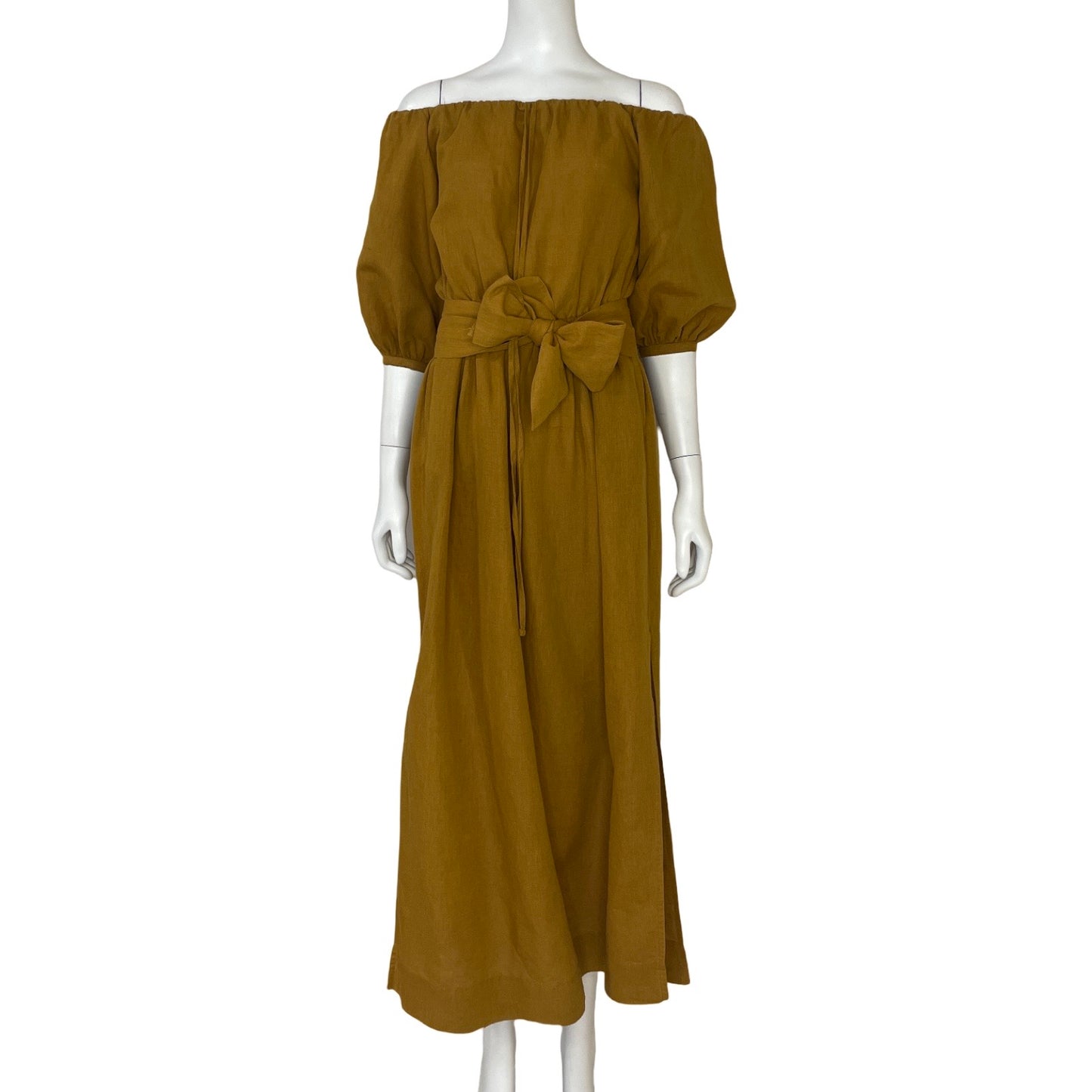 Vestido Topshop Lino Marrón - Talla 4