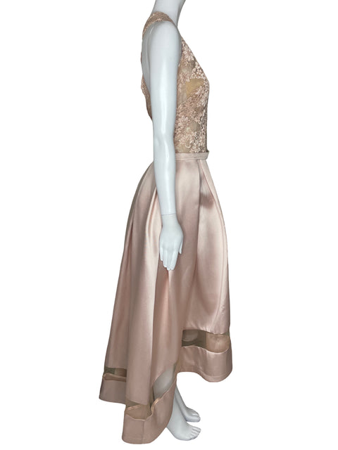 Vestido Aida Encaje Cinturon Rosado-Talla 12