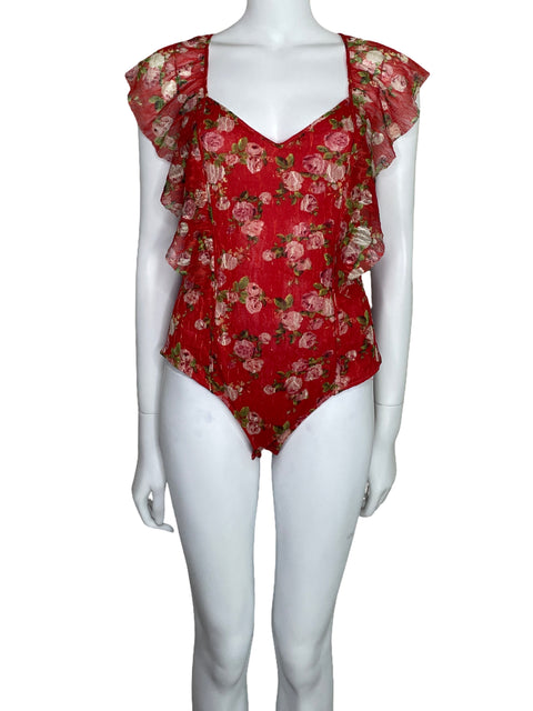 Body BCBG Encaje Vuelos Rojo-Talla M