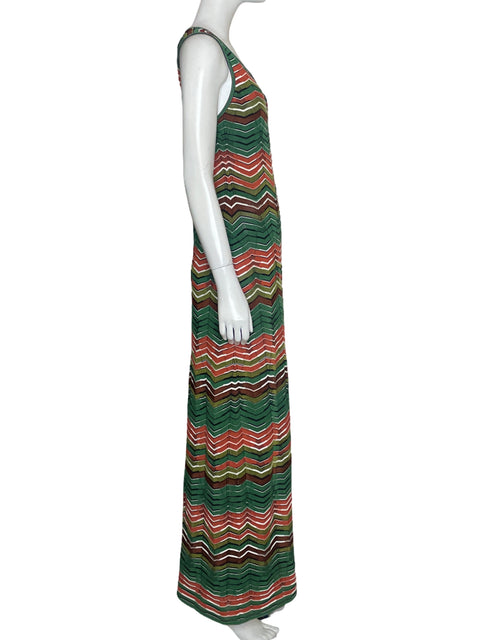 Vestido Missoni ZigZag Maxi Verde-Talla 10