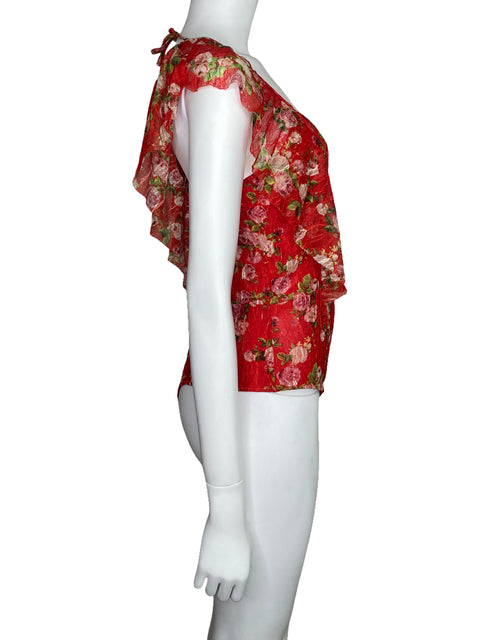 Body BCBG Encaje Vuelos Rojo-Talla M