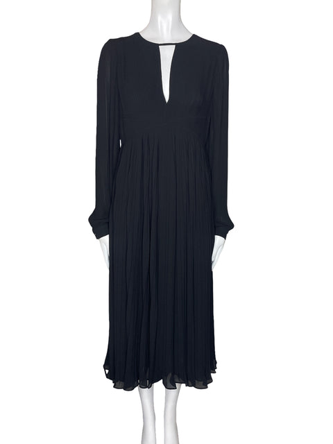 Vestido Michael Kors Plizado Mangas Negro-Talla S