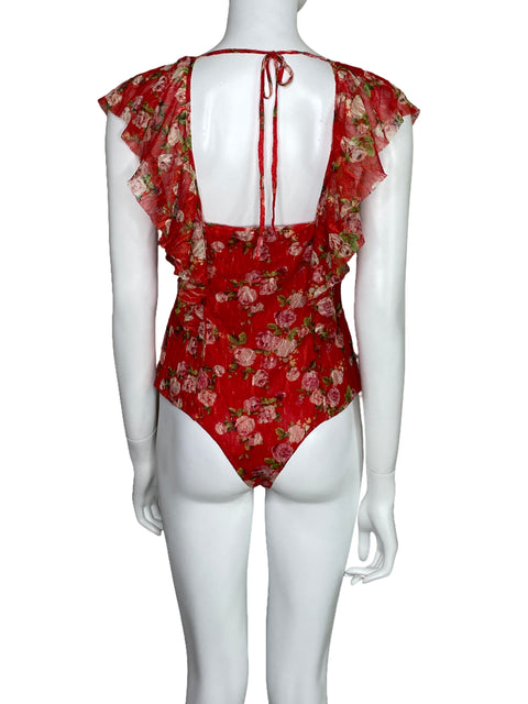 Body BCBG Encaje Vuelos Rojo-Talla M