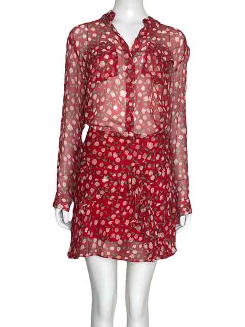Set The Kooples Floral Rojo-Talla 2