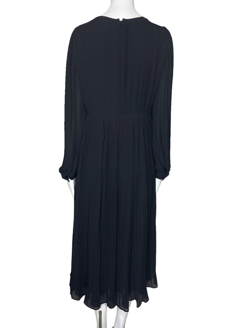 Vestido Michael Kors Plizado Mangas Negro-Talla S