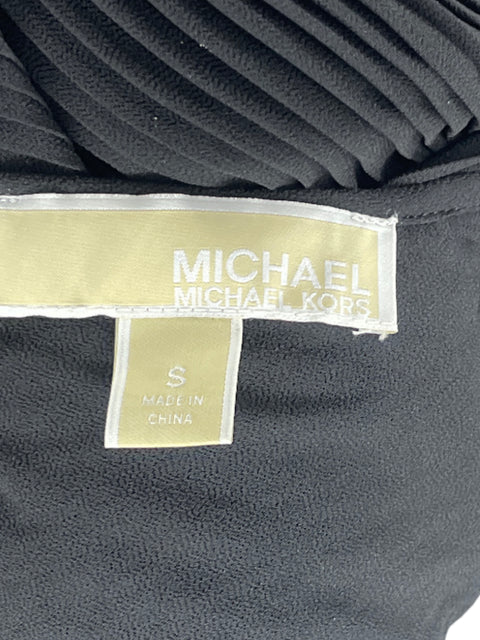 Vestido Michael Kors Plizado Mangas Negro-Talla S