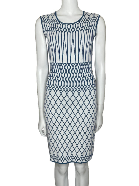 Vestido BCBG Midi Sin Mangas Blanco-Talla XS