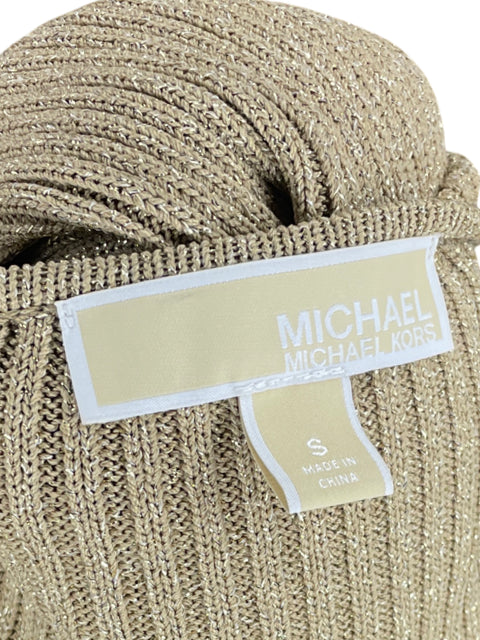 Vestido Michael Kors Acanalado Brillo Dorado-Talla S