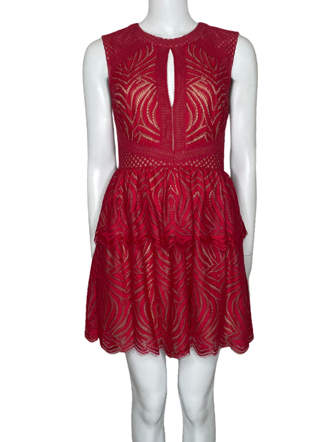 Vestido BCBG Encaje Vuelo Rojo-Talla 06