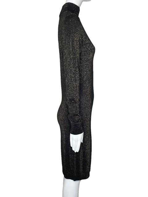 Vestido Michael Kors Brillo Cuello V Negro-Talla S