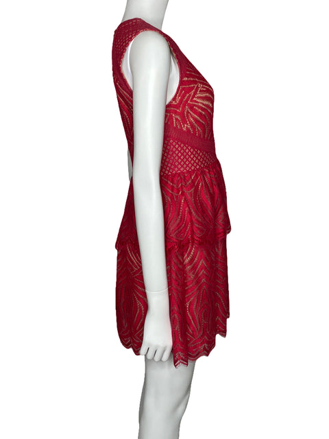 Vestido BCBG Encaje Vuelo Rojo-Talla 06