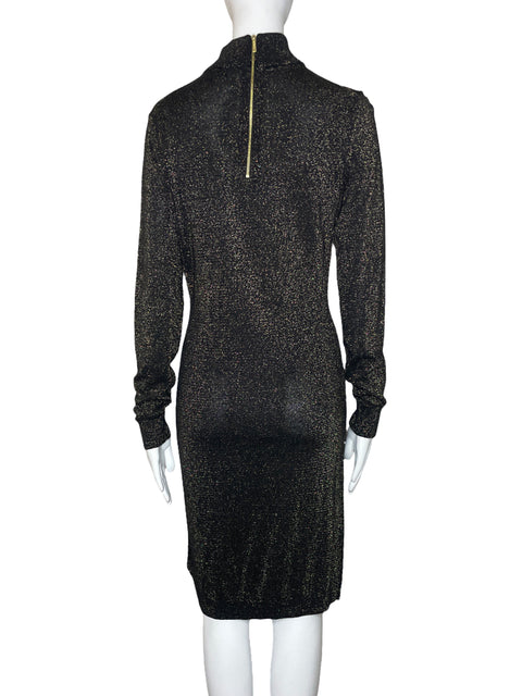 Vestido Michael Kors Brillo Cuello V Negro-Talla S