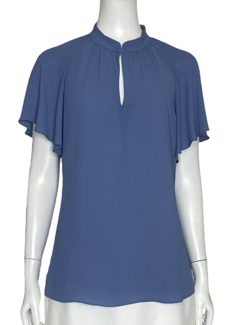 Blusa White House Cuello Redondo Azul  - Talla 8