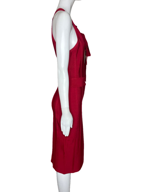 Vestido BEBE Lazo Halter Rojo-Talla L