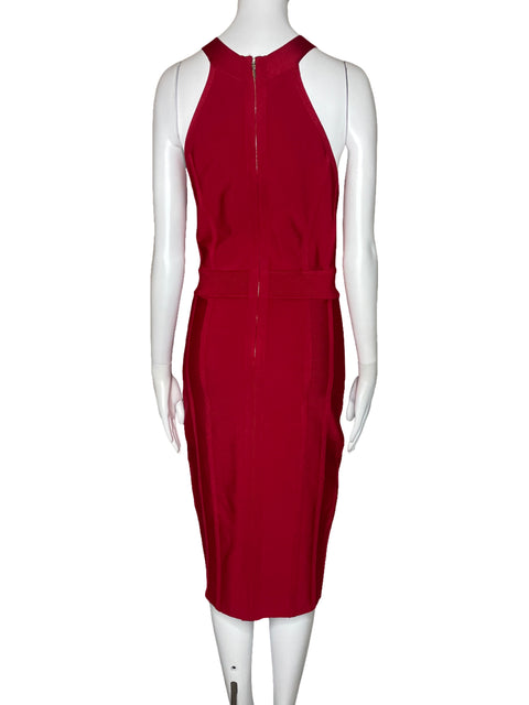 Vestido BEBE Lazo Halter Rojo-Talla L