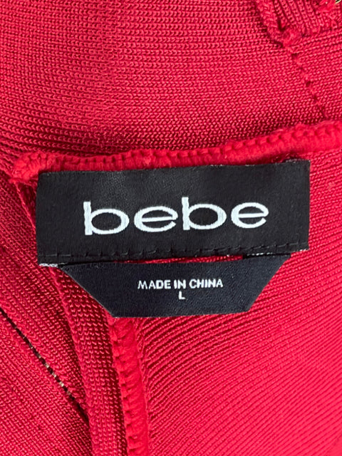Vestido BEBE Lazo Halter Rojo-Talla L