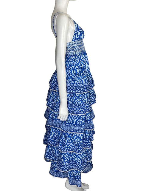 Vestido Tesoro TPS Tiras Vuelos Azul-Talla S