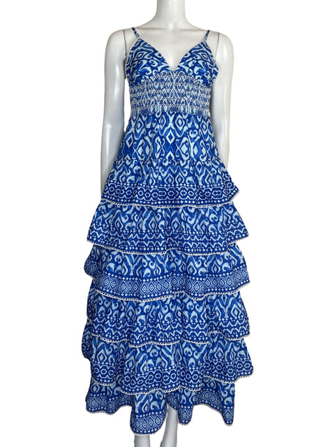 Vestido Tesoro TPS Tiras Vuelos Azul-Talla S