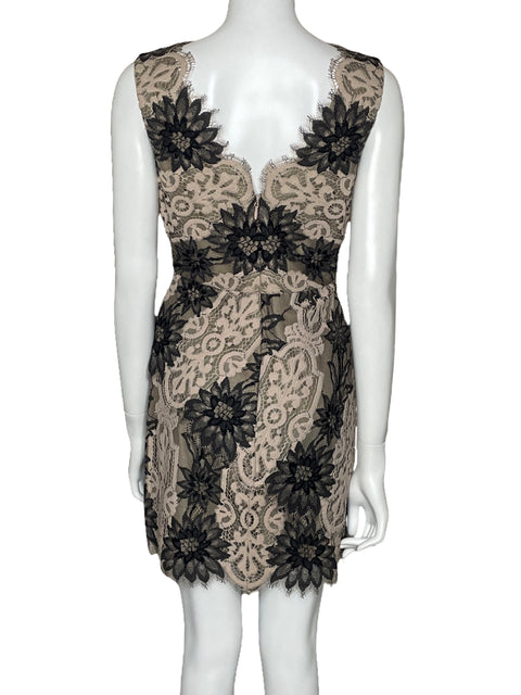 Vestido BCBG Mini Encaje Beige-Talla 06