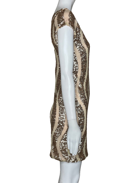 Vestido Potter's Pot Lentejuelas Beige-Talla M