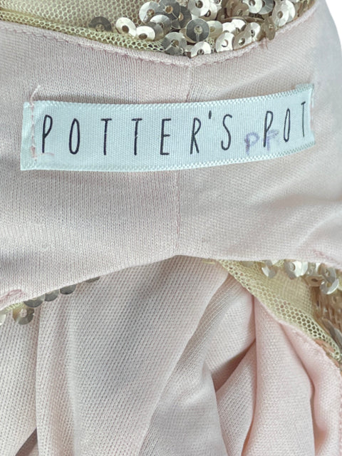 Vestido Potter's Pot Lentejuelas Beige-Talla M
