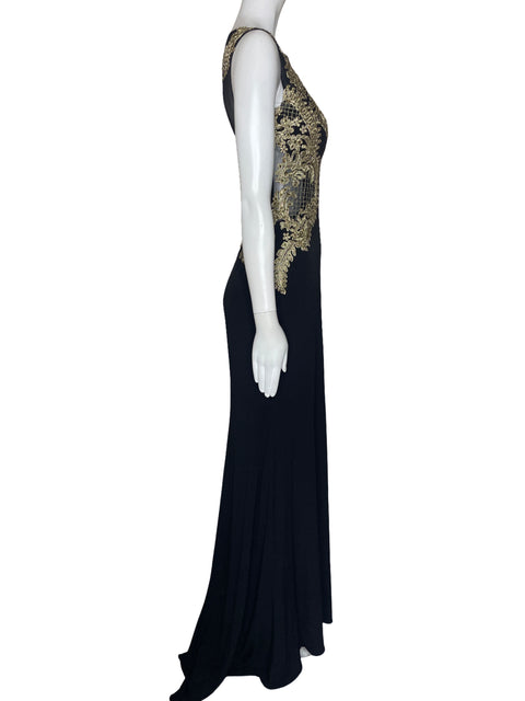 Vestido Dave & Johnny Encaje Sin Mangas Negro-Talla 3/4