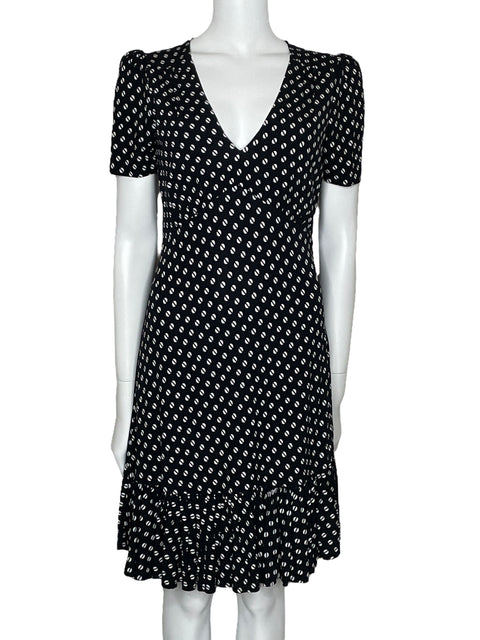 Vestido Michael Kors Midi V-Neckline Negro-Talla S