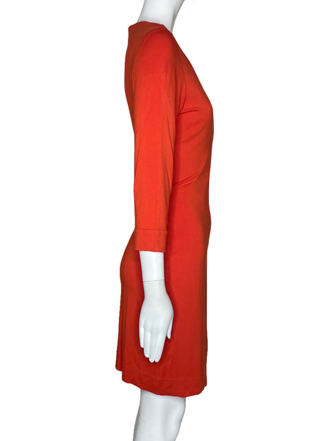 Vestido Diane Von Furstenberg Cruzado Naranja-Talla 6
